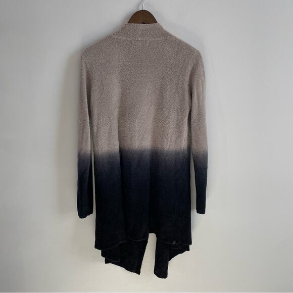 Barefoot Dreams Womens Black & Tan Two Toned Cozychic Lite Calypso Wrap Cardigan - Picture 3 of 7